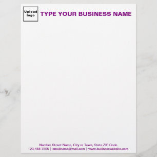 Purple Texts on Header and Footer of Business Custom Letterhead