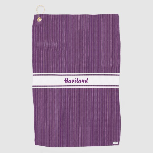 Purple Texture Personalised Golf Towel HAMbWG (Front)
