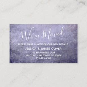 Purple Textured Grunge "We've Moved Enclosure Card