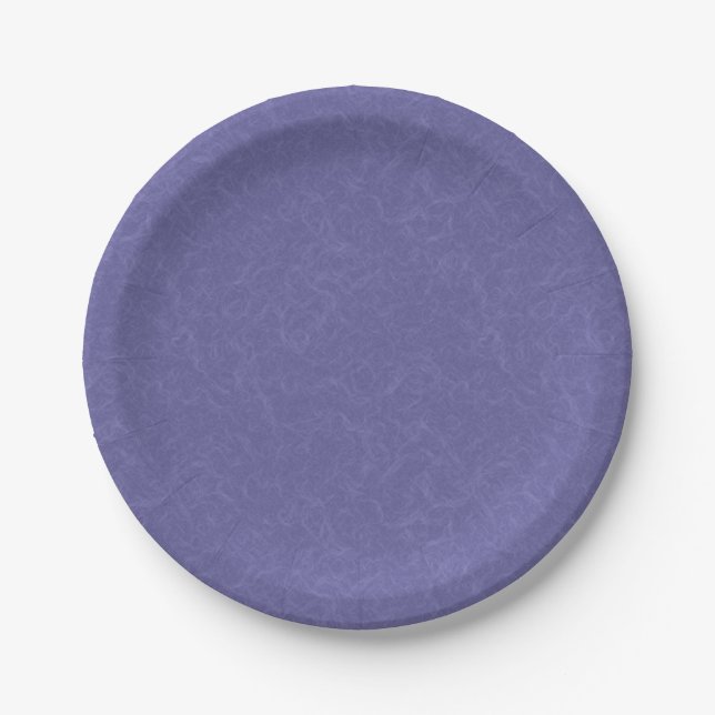 Purple textured surface swirling pattern paper plate (Front)