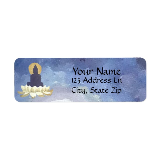 Purple Thai Buddha Return Address Labels (Front)