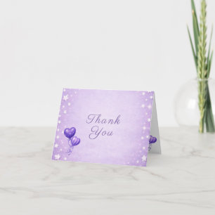 Purple Thank You Card - Balloon Celebration Theme