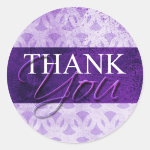 Purple Thank You Envelope Label Seal Stickers
