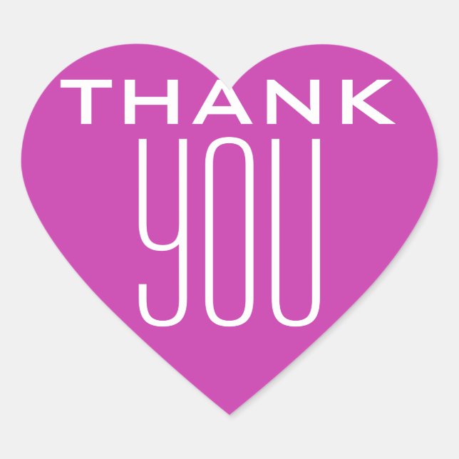 Purple Thank You Heart Sticker (Front)