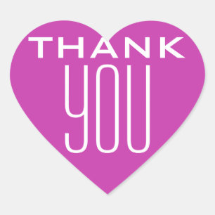Purple Thank You Heart Sticker