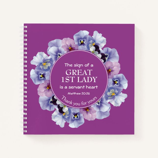 Purple Thank You Pastor 1st Lady Notebook (Front)