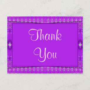 purple Thank You Postcard