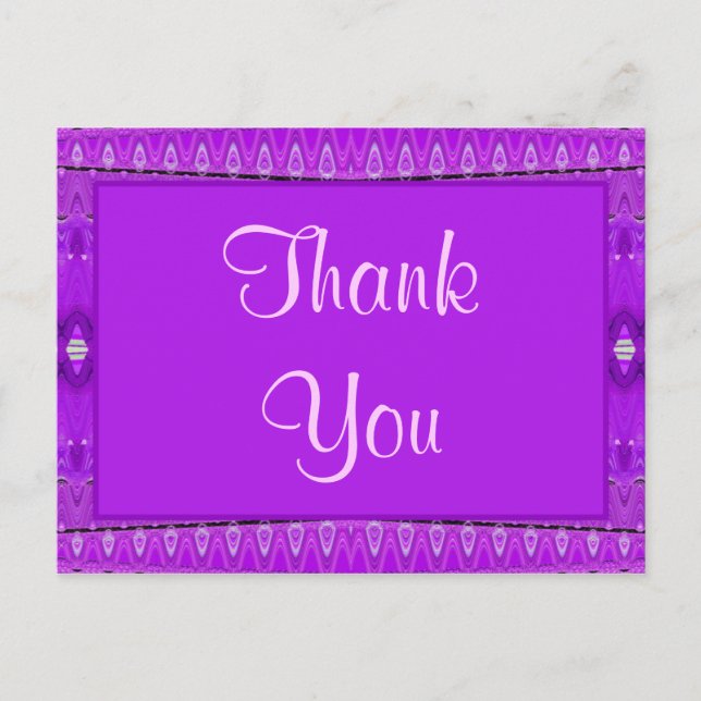 purple Thank You Postcard (Front)