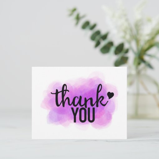 Purple Thank You Postcard | Zazzle