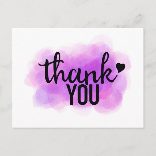 Purple Thank You Postcard | Zazzle.co.uk