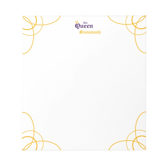 Purple The Queen Notepad (Front)