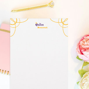 Purple The Queen Stationery