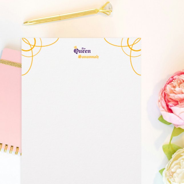 Purple The Queen Stationery (Creator Uploaded)