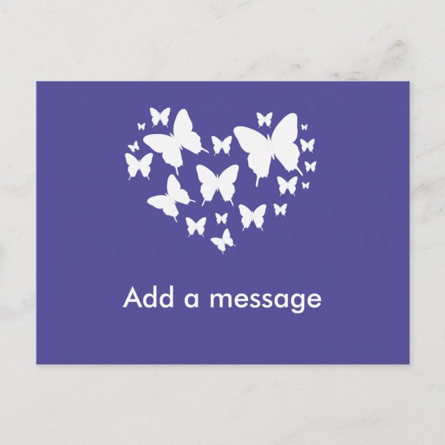 Purple Themed Butterfly Postcard (Front)