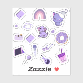 Purple themed sticker pack