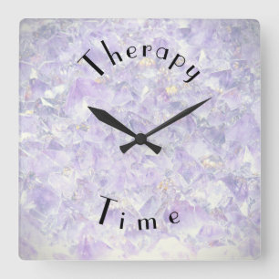 Purple Therapy Time Square Wall Clock
