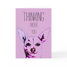 Purple Thinking of You Chihuahua Card