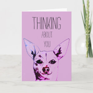 Purple Thinking of You Chihuahua Card
