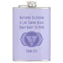 Purple Third Eye Chakra Quote Flask