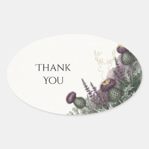 Purple Thistle Berry Thank You Sticker