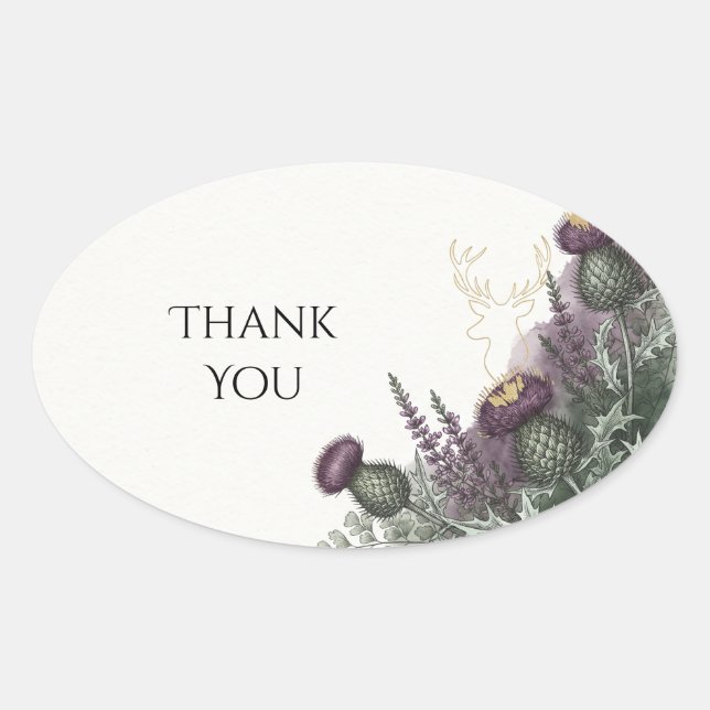 Purple Thistle Berry Thank You Sticker (Front)