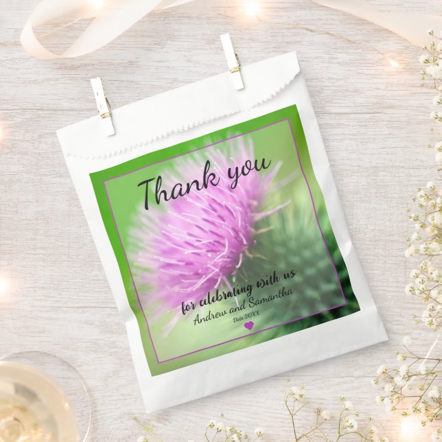 Purple Thistle  Favour Bags (Clipped)