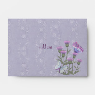 Purple Thistle Floral 2 Envelopes