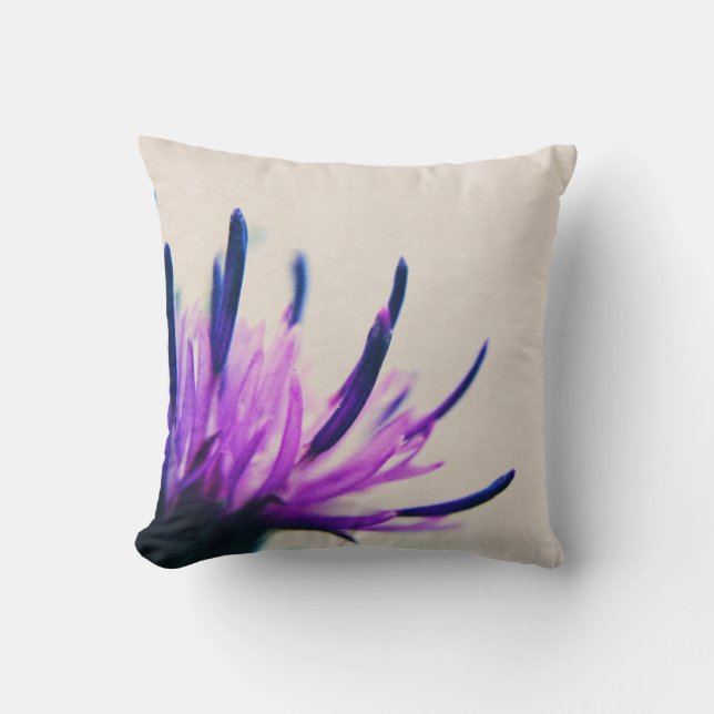 Purple Thistle Flower Petals Cushion (Front)