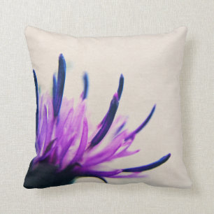 Purple Thistle Flower Petals Cushion