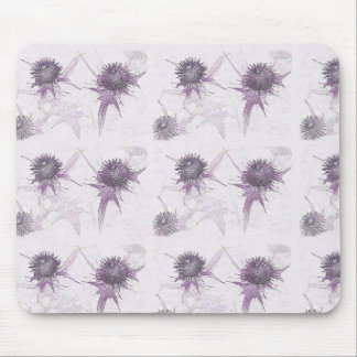 Purple thistle nature design mouse mat