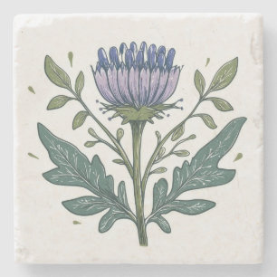 Purple Thistle Stone Coaster