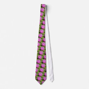 Purple Thistle Wildflower Floral Art Tie
