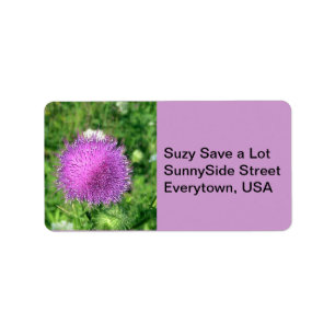 Purple Thistle Wildflower Label