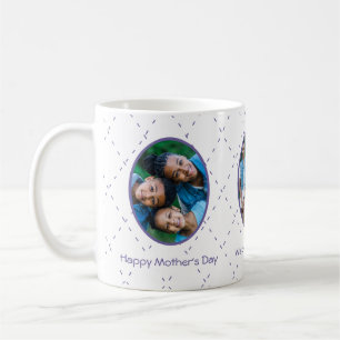 Purple Three Family Photos Mother's Day Coffee Mug