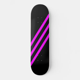 PURPLE THREE STRIPES Black Skateboard Deck