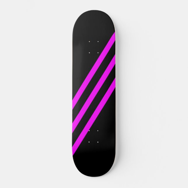 PURPLE THREE STRIPES Black Skateboard Deck (Front)