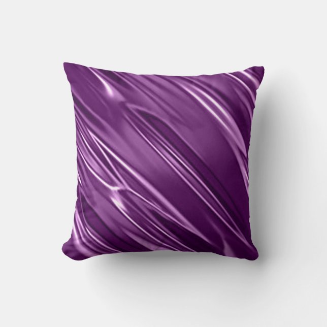 Purple throw pillow . "16 x 16". (Front)