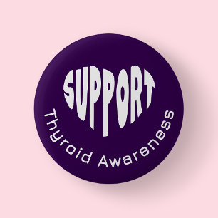 Purple Thyroid Awareness Button