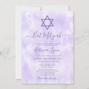 Purple Tie Dye Bat Mitzvah Invitation