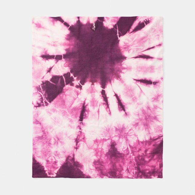 Purple tie dye batik fabric for background and tex fleece blanket (Front)