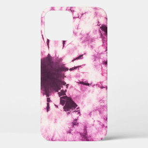 Purple Tie Dye Batik Texture iPhone 12 Case