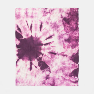 Purple Tie Dye Batik Texture Fleece Blanket