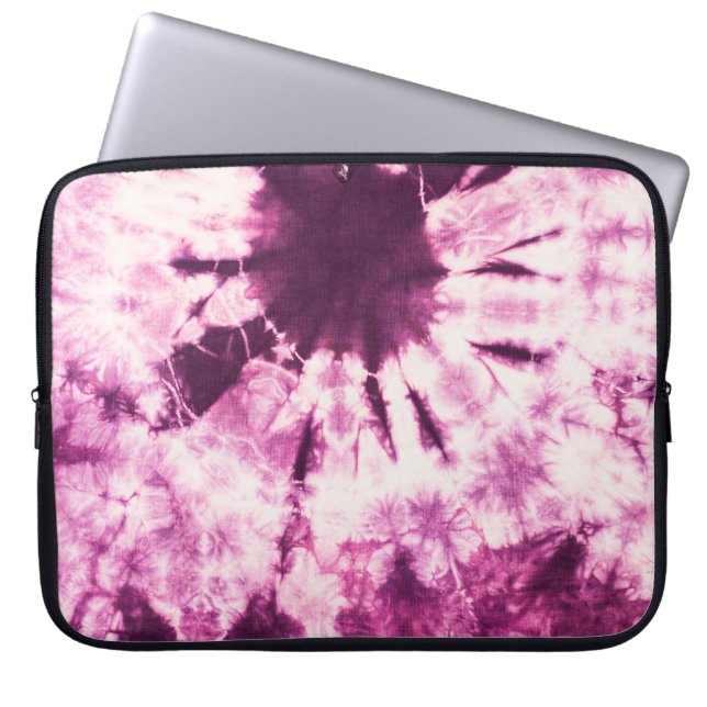 Purple Tie Dye Batik Texture Laptop Sleeve (Front)