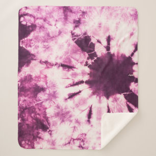 Purple Tie Dye Batik Texture Sherpa Blanket