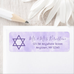Purple Tie Dye Star of David Return Address Label