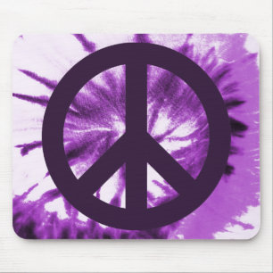 Purple Tie-Dye with Peace Symbol Mouse Mat