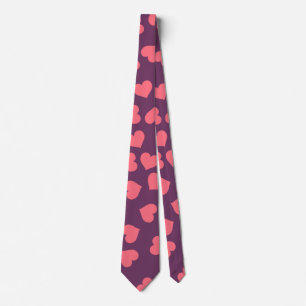 Purple Tie Pink Hearts