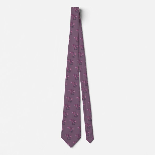 Purple Tie with Paisley Fractal Art Design (Front)