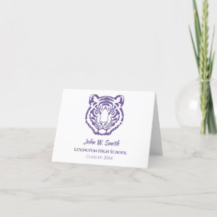Purple Tiger Mascot School Thank You Notes
