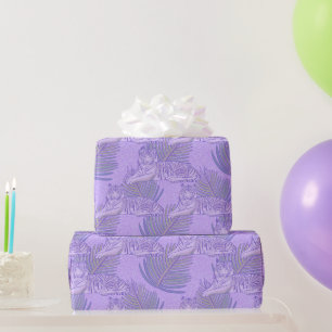 Purple Tiger Pattern Wrapping Paper